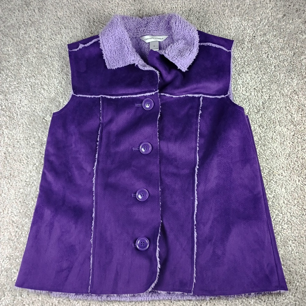 Christopher & Banks Purple Faux Suede Vest Women's Size Small Faux
